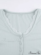 Lace Trim Graceful Knit Crop Top image 6
