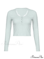 Lace Trim Graceful Knit Crop Top image 5