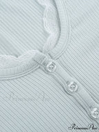 Lace Trim Graceful Knit Crop Top image 7