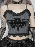 Lace Trim Mesh Trendy Bow-Knot Cami Top image 4