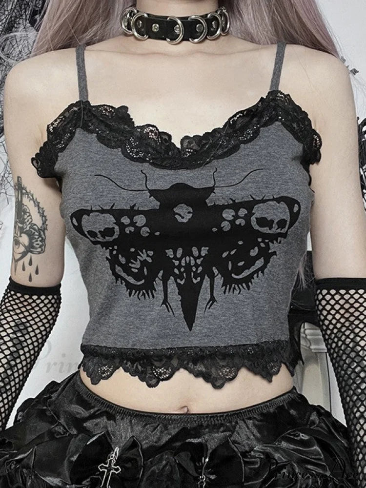 Lace Trim Mesh Trendy Bow-Knot Cami Top image 4