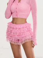 Lace Trim Multi-Layer Bloomer Short image 3