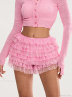 Lace Trim Multi-Layer Bloomer Short image 4