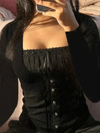 Lace Trim Padded Trendy Ribbed Crop Cami Top image 6