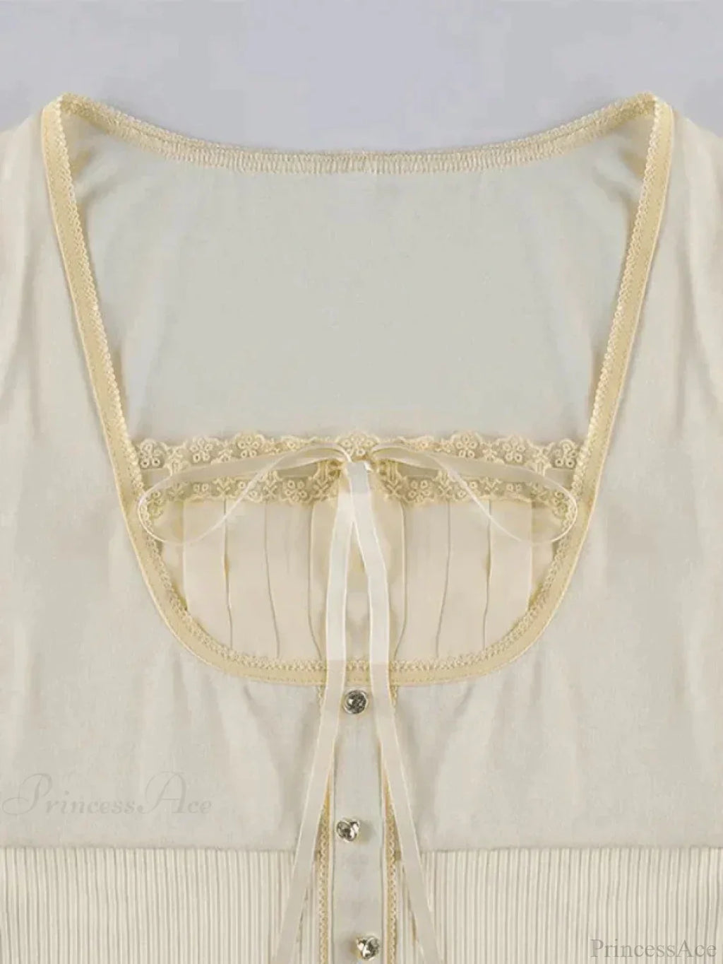 Lace Trim Padded Trendy Ribbed Crop Cami Top image 3