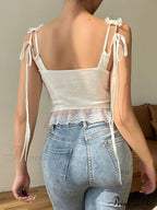 Lace Trim Ribbed Trendy Two Piece Set image 9