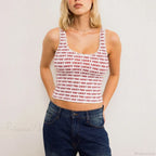 Lace Trim Slim Fit Y2K Summer Floral Sleeveless Casual Basic Crop Top image 4