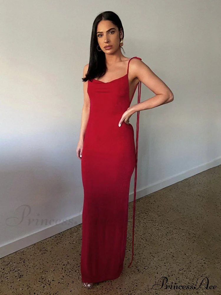 Lace-up Backless Dress image 1