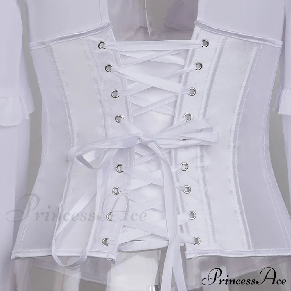 Lace Up Corset Charming Long Sleeve Blouse image 9