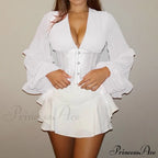 Lace Up Corset Charming Long Sleeve Blouse image 1