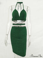 Lace Up Crop Top Two Piece Set with Deep V Neck image 6