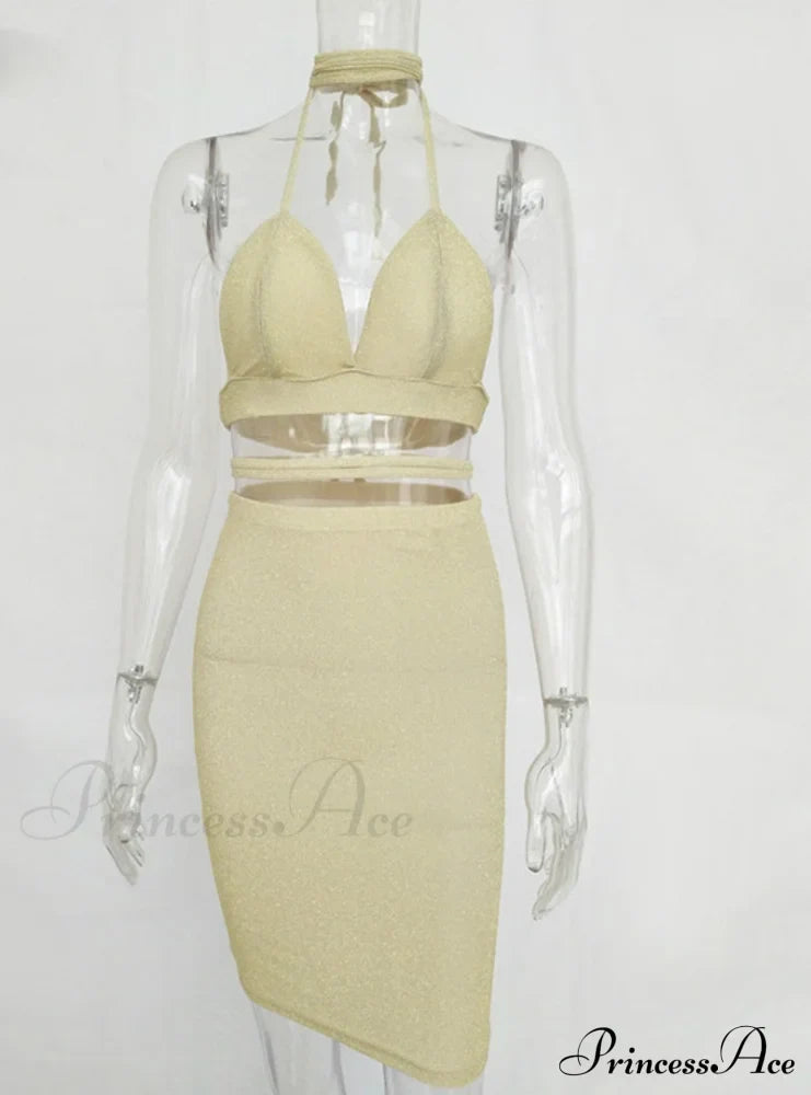 Lace Up Crop Top Two Piece Set with Deep V Neck image 7
