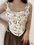 Lace Up Floral Trendy Black Mini Dress image 1