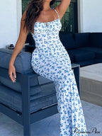 Lace Up Graceful Floral Maxi Dress image 1