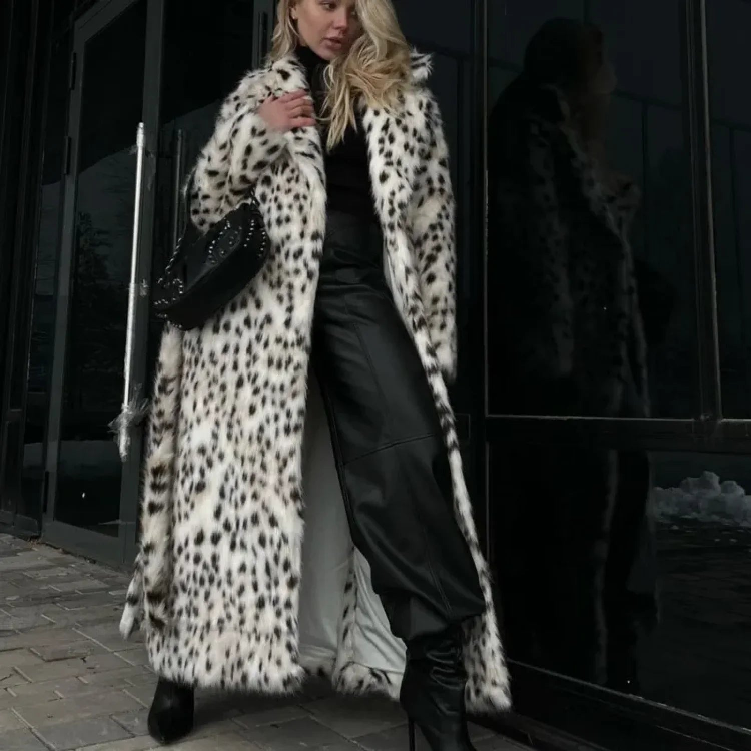 Lace-Up Grey Woolen High Collar Overcoat image 7