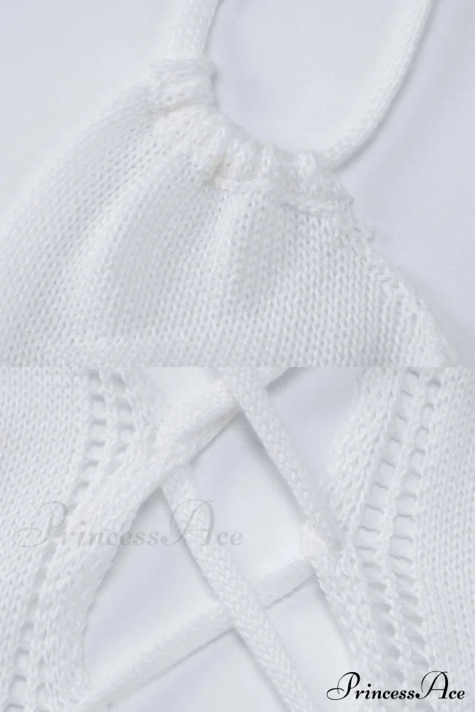Lace Up Hollow Out Knitted Dress image 9