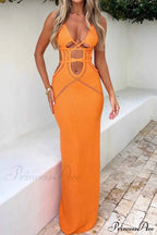Lace Up Hollow Out Knitted Dress image 2