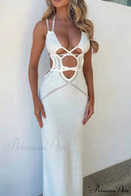 Lace Up Hollow Out Knitted Dress image 6