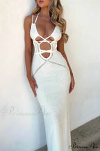 Lace Up Hollow Out Knitted Dress image 5