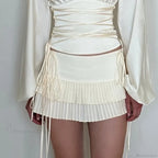 Lace Up Layered Ruffle Skirt image 1