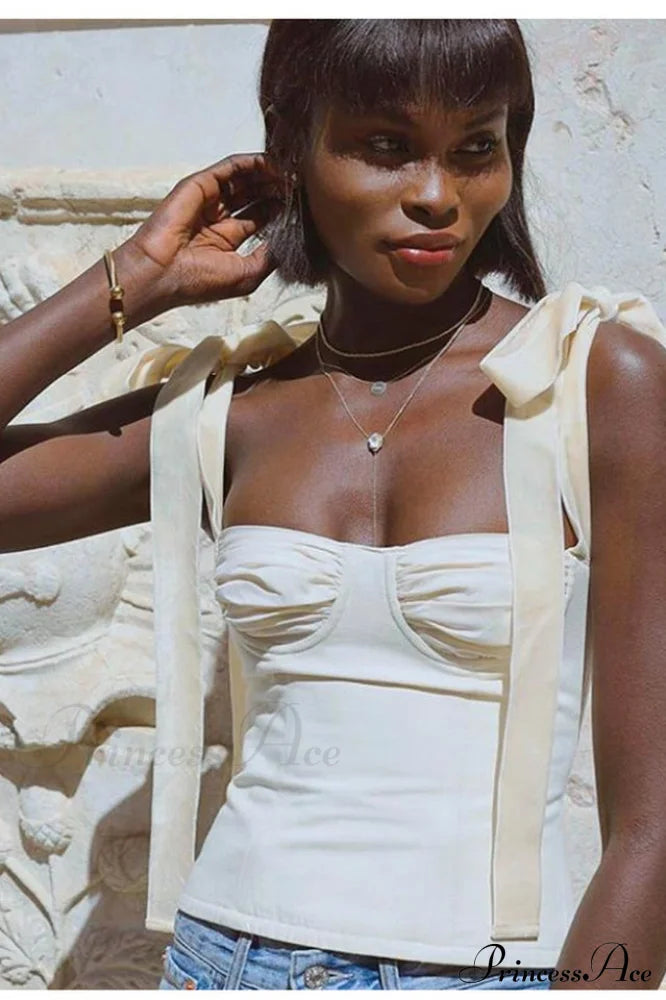 Lace Up Stylish White Tank Top image 15