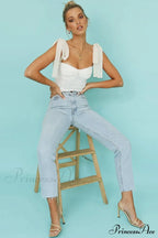 Lace Up Stylish White Tank Top image 2