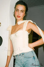 Lace Up Stylish White Tank Top image 1