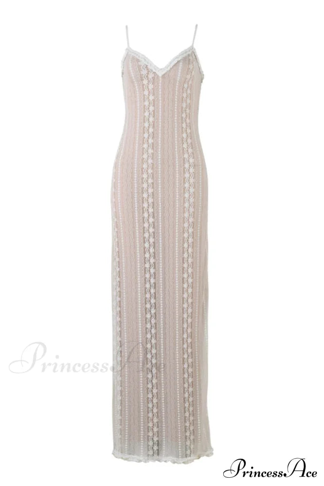 Lace V Neck Charming Slit Two-Piece Dress image 12