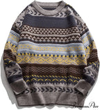Ladies Autumn/Winter Retro Striped Sweater image 7