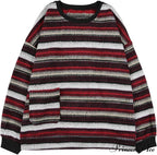 Ladies Autumn/Winter Retro Striped Sweater image 5