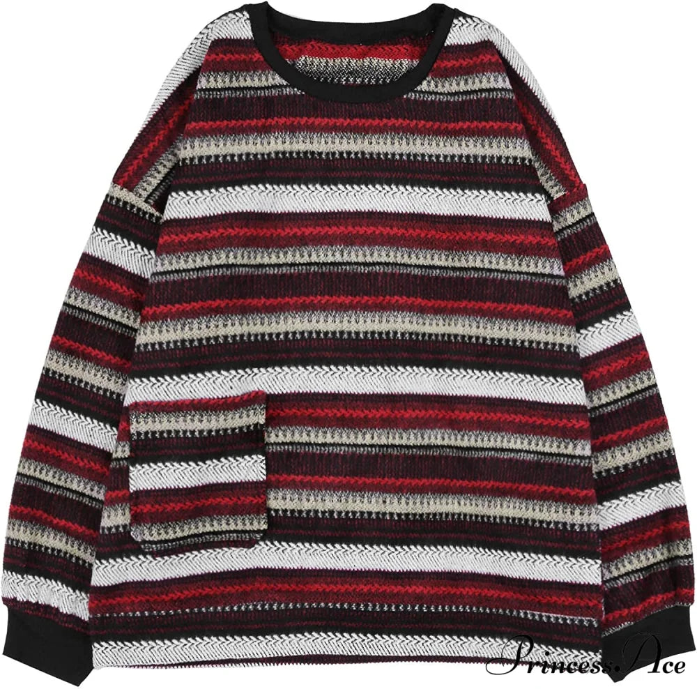 Ladies Autumn/Winter Retro Striped Sweater image 5