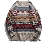 Ladies Autumn/Winter Retro Striped Sweater image 4