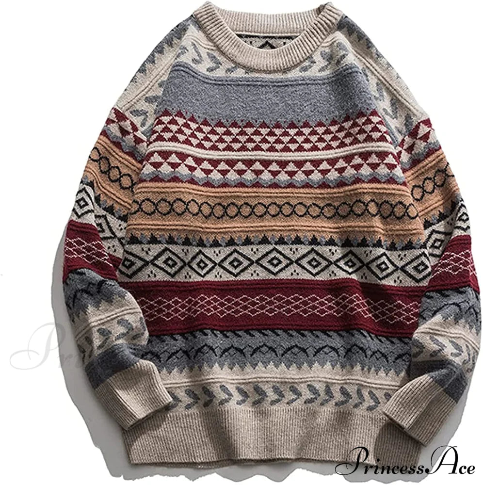 Ladies Autumn/Winter Retro Striped Sweater image 4