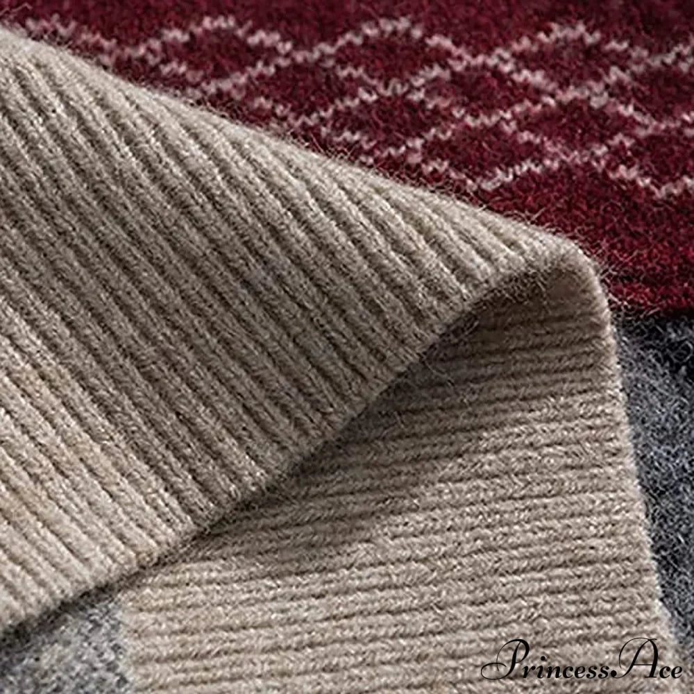 Ladies Autumn/Winter Retro Striped Sweater image 8