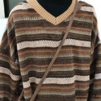 Ladies Autumn/Winter Retro Striped Sweater image 3