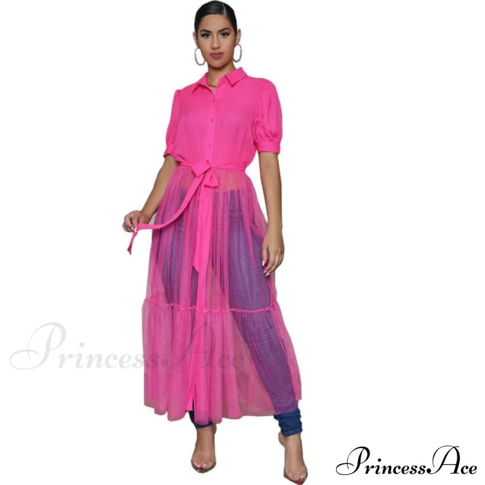 Ladies Long Solid Color Casual Dress image 4