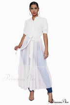 Ladies Long Solid Color Casual Dress image 2