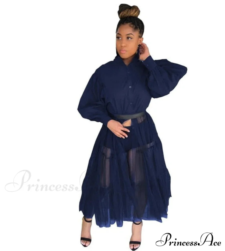 Ladies Long Solid Color Casual Dress image 5