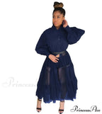 Ladies Long Solid Color Casual Dress image 5