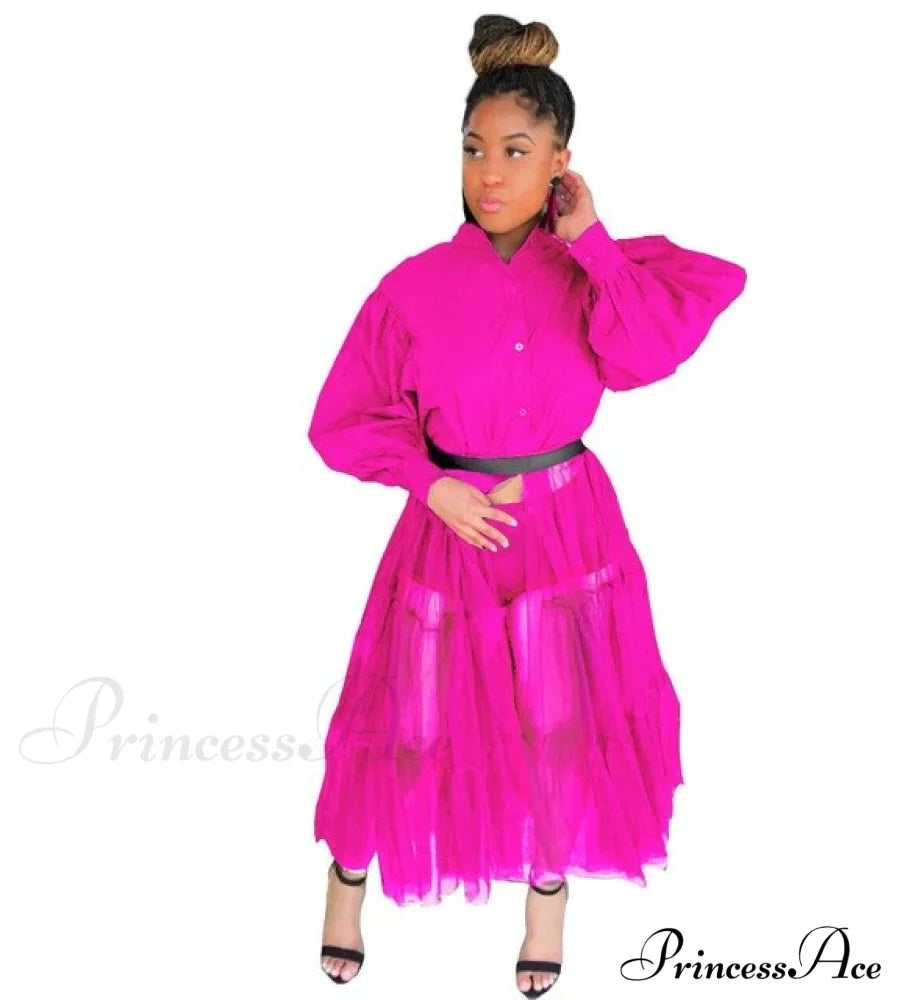Ladies Long Solid Color Casual Dress image 6