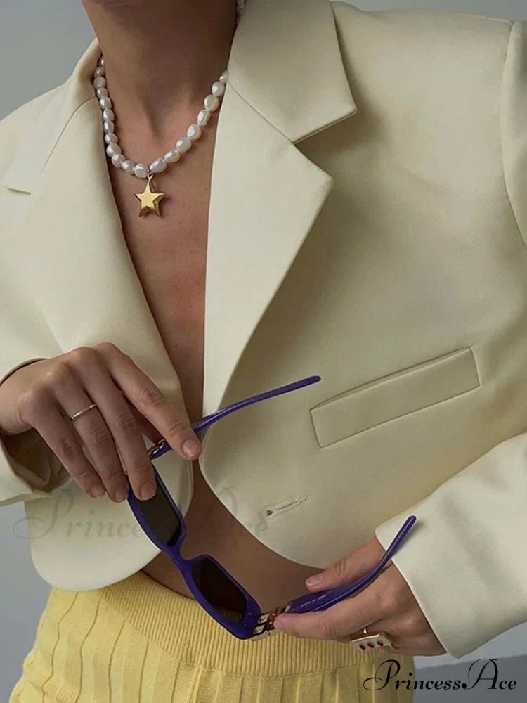 Ladies Slim Cropped Blazer Coat image 2