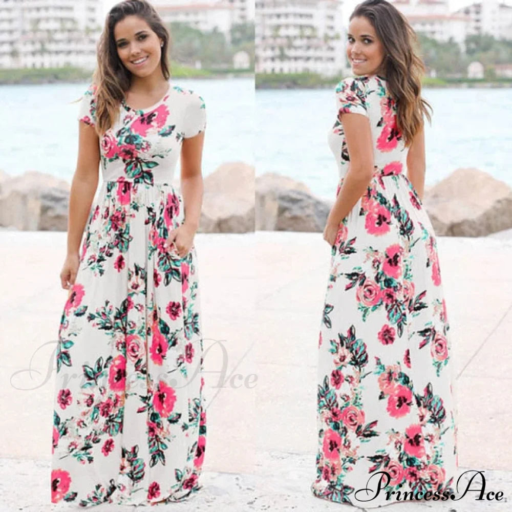 Ladies White Maxi Evening Party Dress image 12
