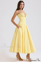 Lady Black Stylish Strapless Midi Dress image 41