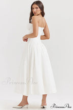 Lady Black Stylish Strapless Midi Dress image 14