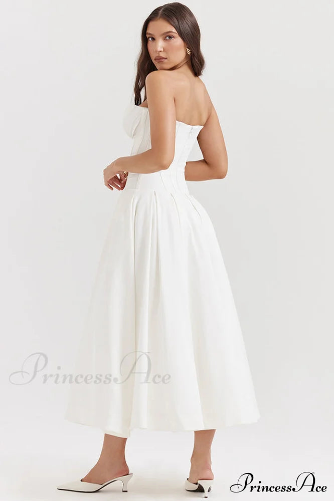 Lady Black Stylish Strapless Midi Dress image 14