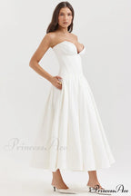 Lady Black Stylish Strapless Midi Dress image 13