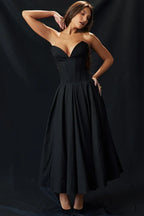 Lady Black Stylish Strapless Midi Dress image 8