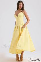 Lady Black Stylish Strapless Midi Dress image 40