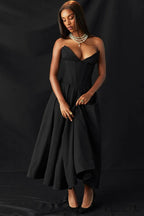 Lady Black Stylish Strapless Midi Dress image 7