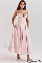 Lady Black Stylish Strapless Midi Dress image 19